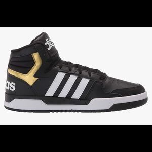 Adidas Black and Gold Men’s Entrap Mid Basketball Sneaker SIZE 8